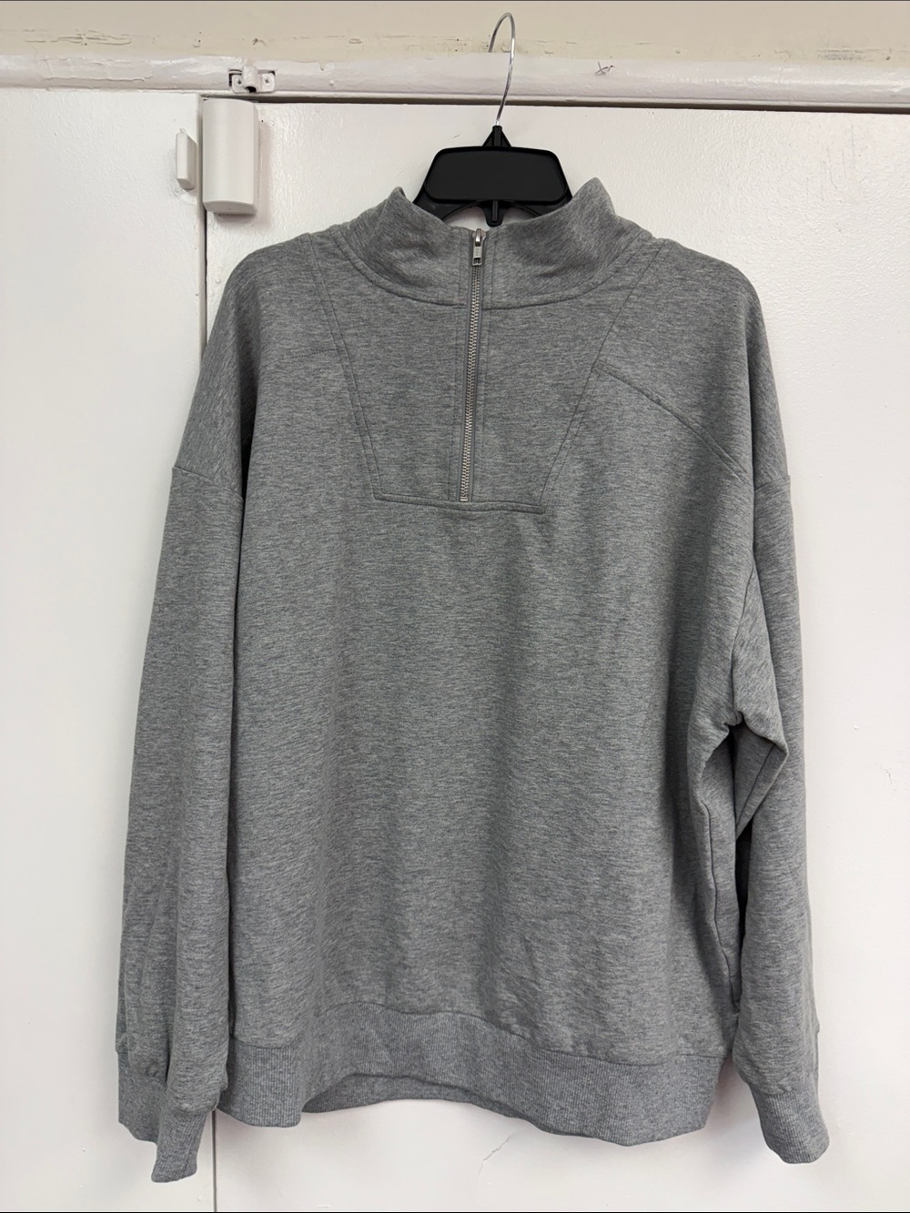 Ava & Viv Grey Half-Zip Pullover Sweater plus size 1X new w/o tags long sleeves